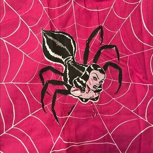 Vixen by Micheline Pitt Pink Spiderweb Pencil Skirt